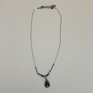 Women's Necklace Teal Blue Crystal & Bead Accent FIREFLY Necklace TEAL